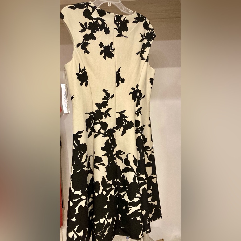 London Style Black and Cream Midi Dress - Picture 2 of 12
